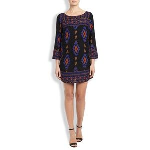 Lucky Brand Revival Shift Aztec Print Pocketed Mini Dress Women's Small Y2K Boho